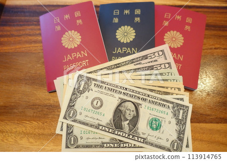 日本護照和美元 日本護照和美元 113914765