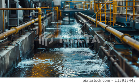 A pipe with water flowing through it 113915442