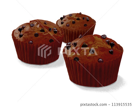 3個巧克力紙杯蛋糕（加巧克力片） 113915535