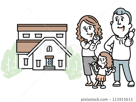 房子和家庭的例證 113915613