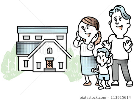 房子和家庭的例證 113915614