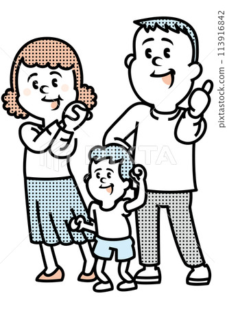 Illustration of a happy family 113916842