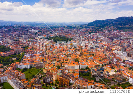 View of Oviedo city, with landscape and buildings, Asturias View of Oviedo city, with landscape and buildings, Asturias 113917658