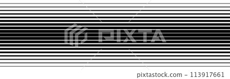 Line halftone gradient texture. Fading horizontal stripe gradation background. Repeating wide pattern backdrop. Black parallel thin line wallpaper for overlay, print, cover, graphic design. Vector 113917661