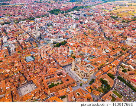 Aerial view of Leon cityscape Aerial view of Leon cityscape 113917698