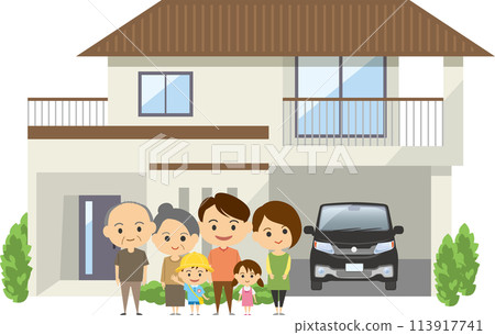 Image illustration of a two-generation home Image illustration of a two-generation home 113917741