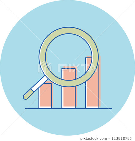 Icon 3 colors 〇 Data research, analysis, and compilation 113918795