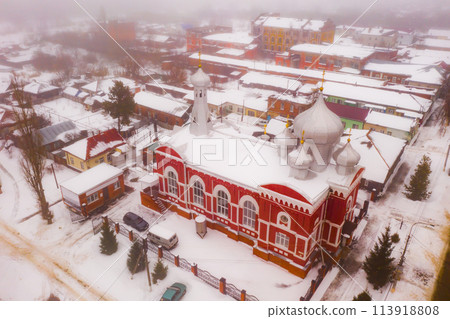 Balashov city. Cathedral of Archangel Michael. View from above. Russia 113918808