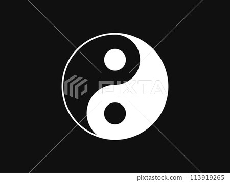 The Chinese tai-chi in black background. Vector Illustration 113919265