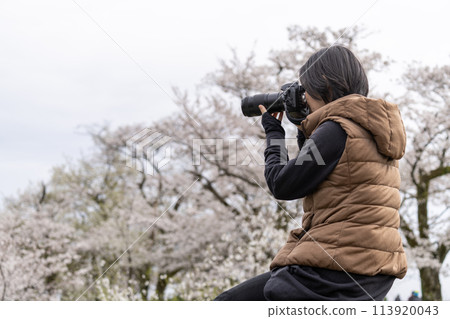 A woman taking a picture A woman taking a picture 113920043