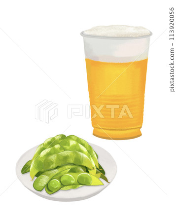Beer and edamame (plastic cup) 113920056