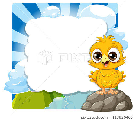 Cheerful Chick on a Sunny Day Cheerful Chick on a Sunny Day 113920406