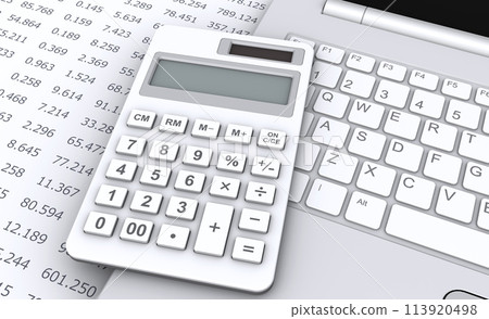 計算器、筆記型電腦、數字、資料聚合場景 計算器、筆記型電腦、數字、資料聚合場景 113920498