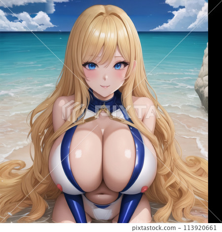 金髮女郎 泳裝 豐滿 女人 113920661