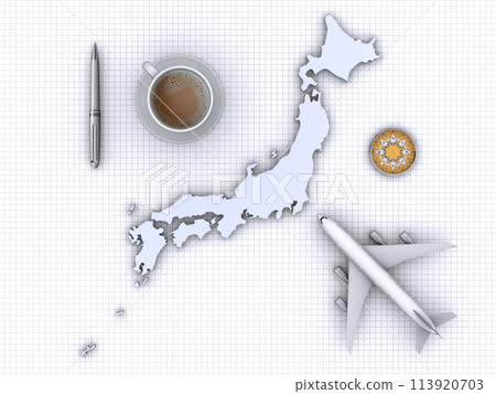 日本地圖與旅行規劃、旅行概念 113920703