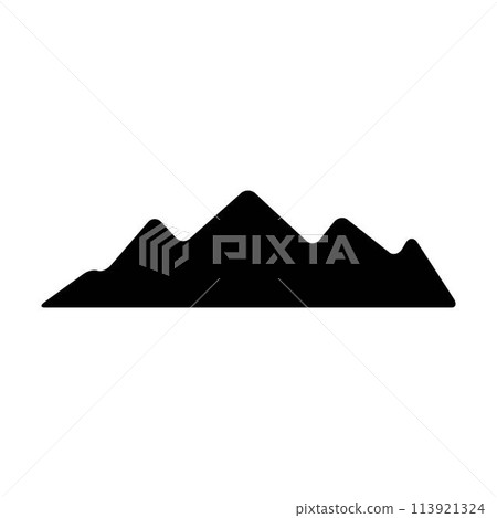 Mountain silhouette icon vector symbol of rock hills design element in a glyph pictogram illustration Mountain silhouette icon vector symbol of rock hills design element in a glyph pictogram illustration 113921324
