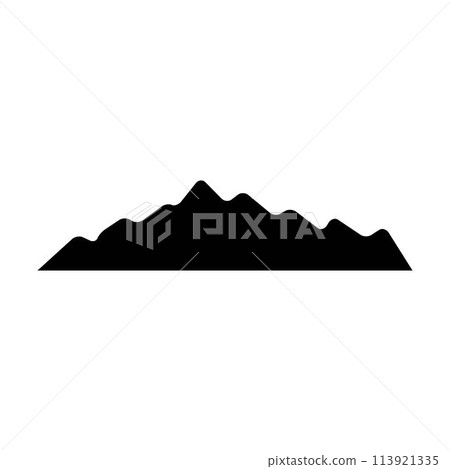 Mountain silhouette icon vector symbol of rock hills design element in a glyph pictogram illustration 113921335