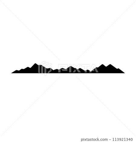 Mountain silhouette icon vector symbol of rock hills design element in a glyph pictogram illustration 113921340
