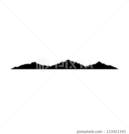 Mountain silhouette icon vector symbol of rock hills design element in a glyph pictogram illustration 113921341