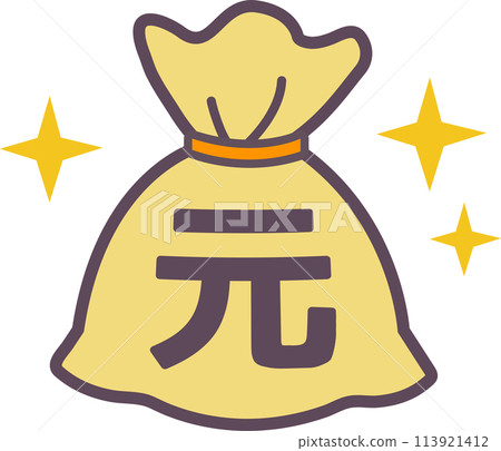 A bag containing renminbi money illustration material 113921412