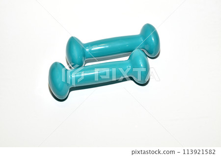 Dumbbells for morning exercises. Healthy lifestyle. 113921582
