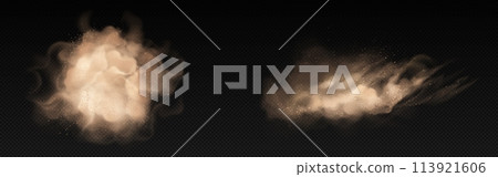 Sand dust cloud. Dirt desert smoke wind effect 113921606