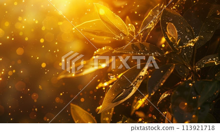 Sunrise-Lit Mockup Poster, Dew-Kissed Morning Golden Light, AI Created 113921718