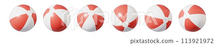 Inflatable ball for beach and water games. Set of beach ball . Beach ball on isolated background. Inflatable ball for beach and water games. Set of beach ball . Beach ball on isolated background. 113921972