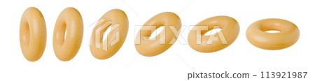 Set of yellow swim ring on isolated background. 3d render. Set of yellow swim ring on isolated background. 3d render. 113921987