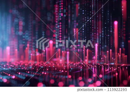 Data graph chart 3d render light dots background banner finance wallpaper Data graph chart 3d render light dots background banner finance wallpaper 113922293