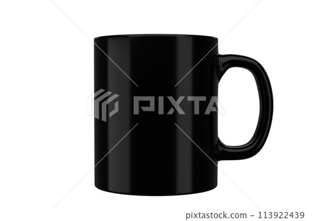 11oz black mug on isolated background. 113922439