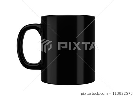 11oz black mug on isolated background. 11oz black mug on isolated background. 113922573