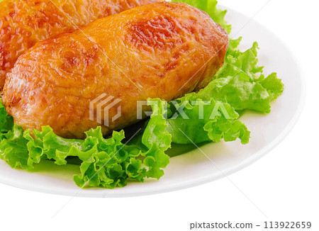 two raw pork meat rolled with spices two raw pork meat rolled with spices 113922659