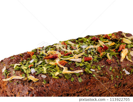 Homemade wholemeal rye bread isolated on white Homemade wholemeal rye bread isolated on white 113922705