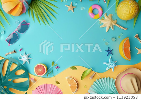 Vibrant summer bliss, Colorful banner designs. 113923058