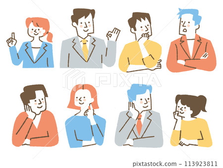 一群人靠在他們的肘部_color 113923811