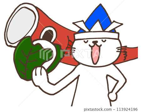 Cat eating kashiwamochi 113924196