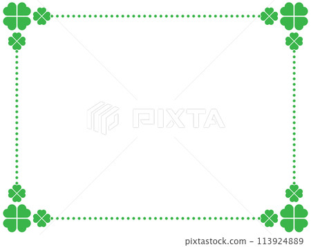 Clover / Spring / Frame / Border / Dotted line / Illustration / Material 113924889