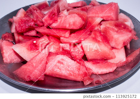 A picture of watermelon slices with selective focus A picture of watermelon slices with selective focus 113925172