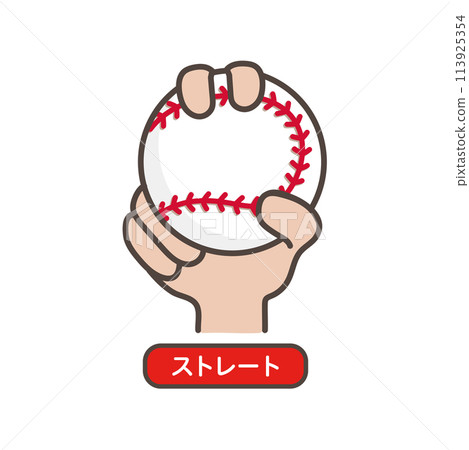 Illustration of how to hold a straight baseball pitcher Illustration of how to hold a straight baseball pitcher 113925354