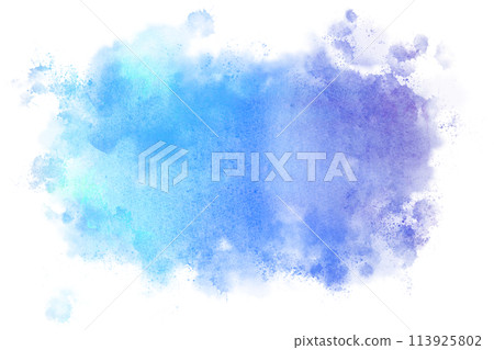 水彩顏料的抽象紋理，藍色 113925802