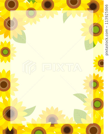 Sunflower flower background illustration material Vector Summer Frame Sunflower flower background illustration material Vector Summer Frame 113925866
