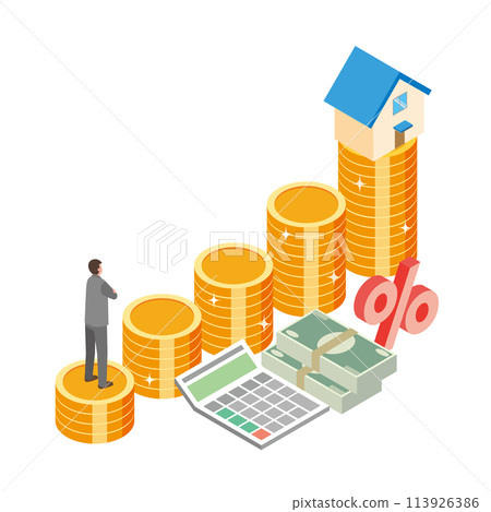 抵押貸款利率的圖像說明 抵押貸款利率的圖像說明 113926386