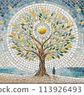 Beautiful Tree of Life Mosaic Tile Art 113926493