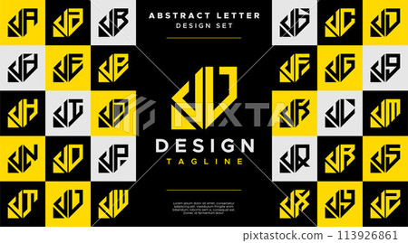 Simple business abstract letter V VV logo design set Simple business abstract letter V VV logo design set 113926861