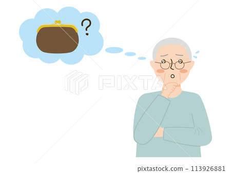 An elderly man who doesn't know where his wallet is 113926881