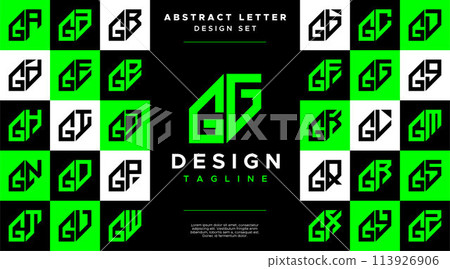 Modern sharp line abstract letter G GG logo bundle Modern sharp line abstract letter G GG logo bundle 113926906