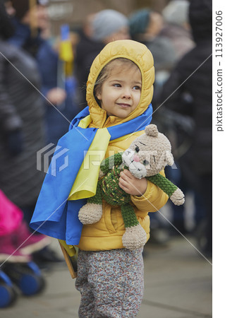 child at action in support of Ukraine in Denmark child at action in support of Ukraine in Denmark 113927006