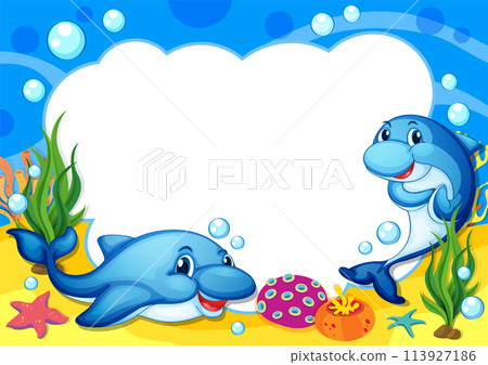 Underwater Adventure with Playful Dolphins 113927186
