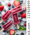 fresh fruit ice cream on a stick 113928499